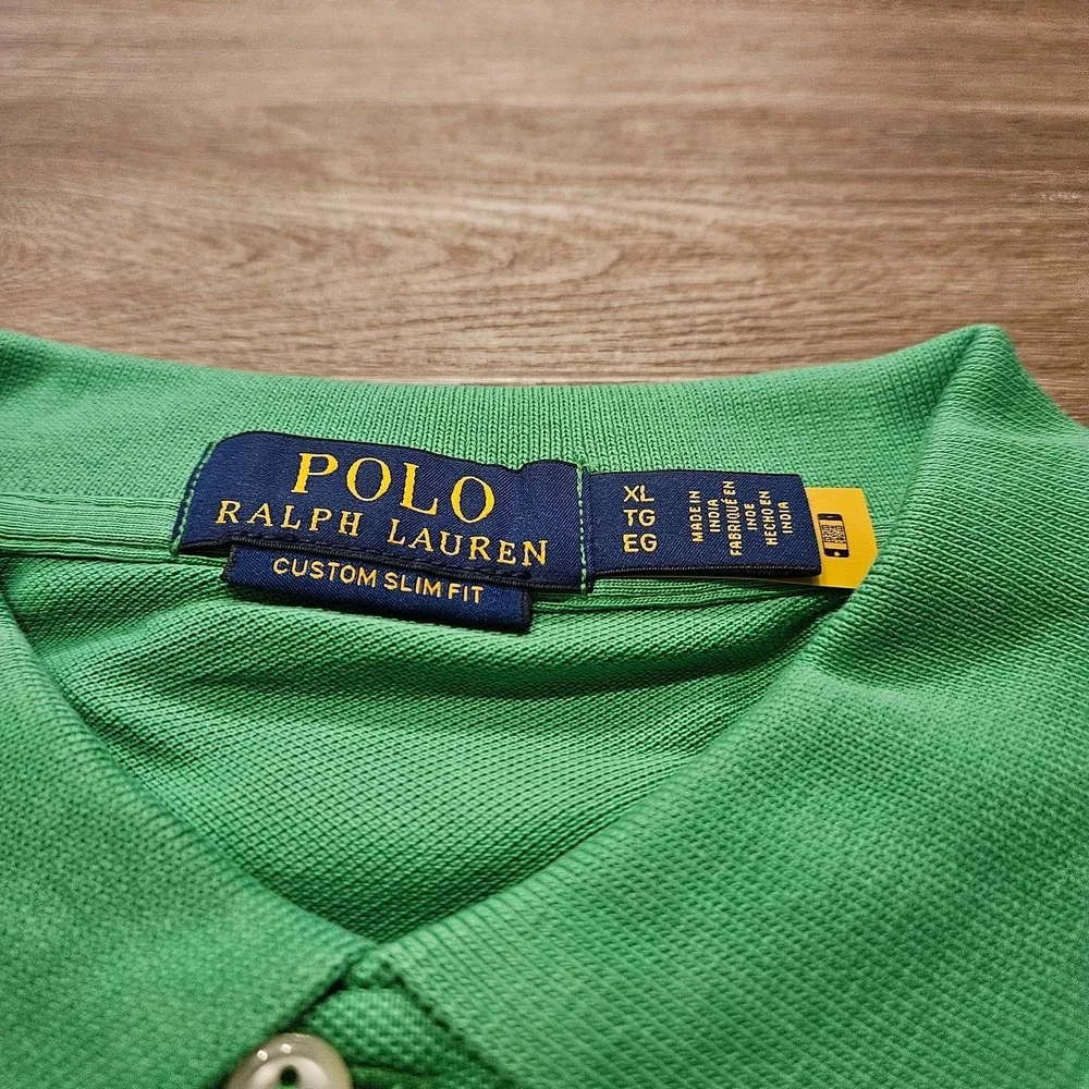 Polo Ralph Lauren Big Pony Custom Slim Fit Polo Shirt Green XL NWT